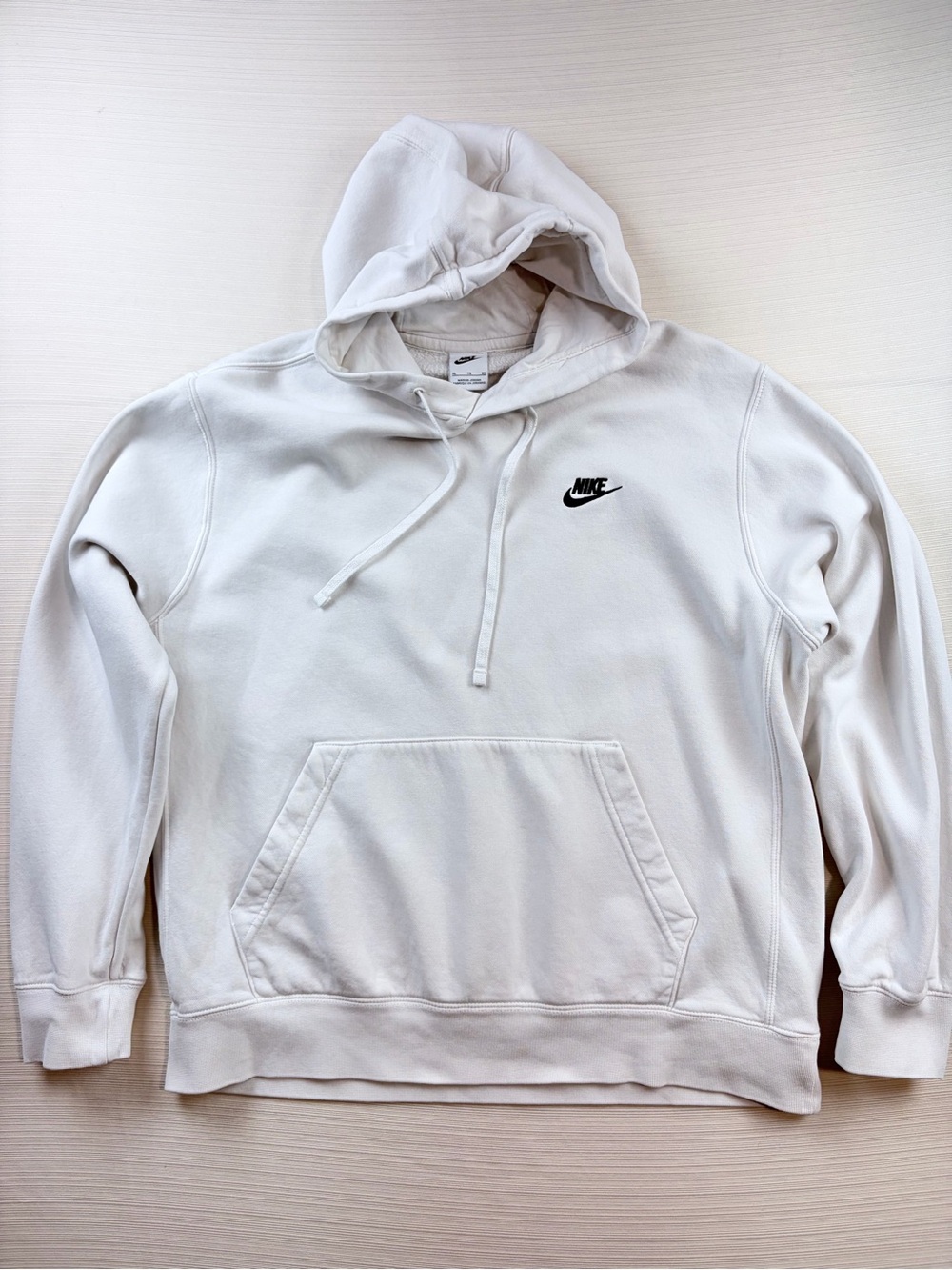 Women’s Nike Sportswear Club Fleece Pullover Hoodie White Black XL